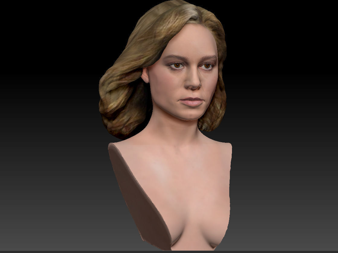 Brie Larson 3d model as Captain Marvel Carol Danvers bust 3D print model_13