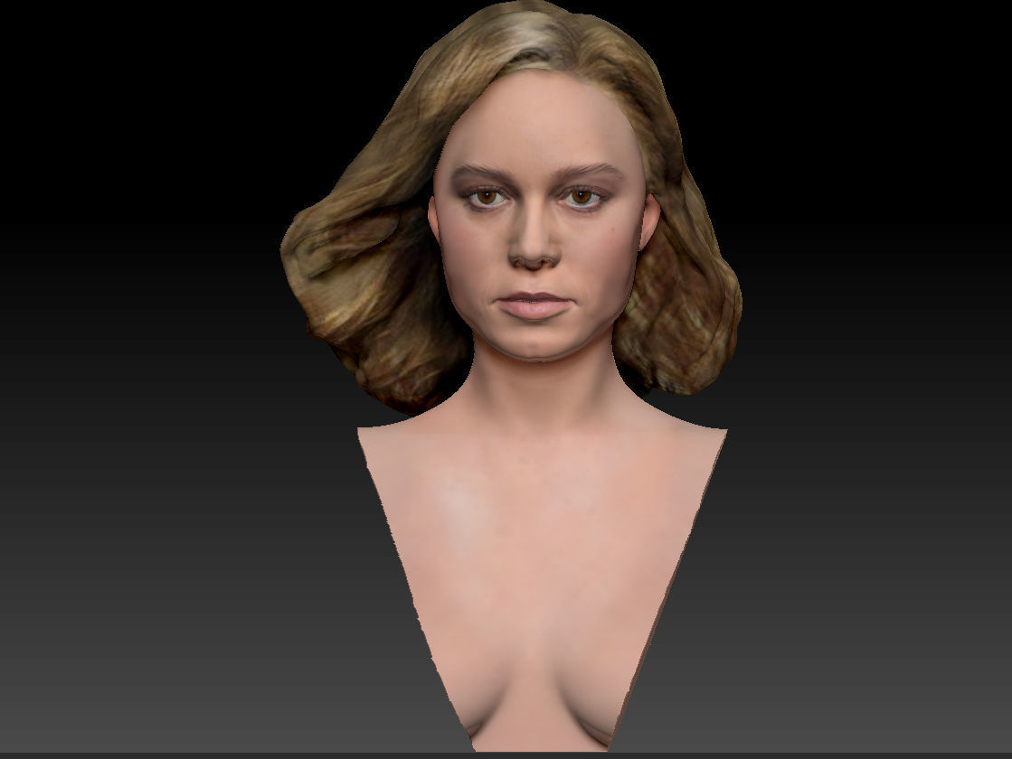Brie Larson 3d model as Captain Marvel Carol Danvers bust 3D print model_10