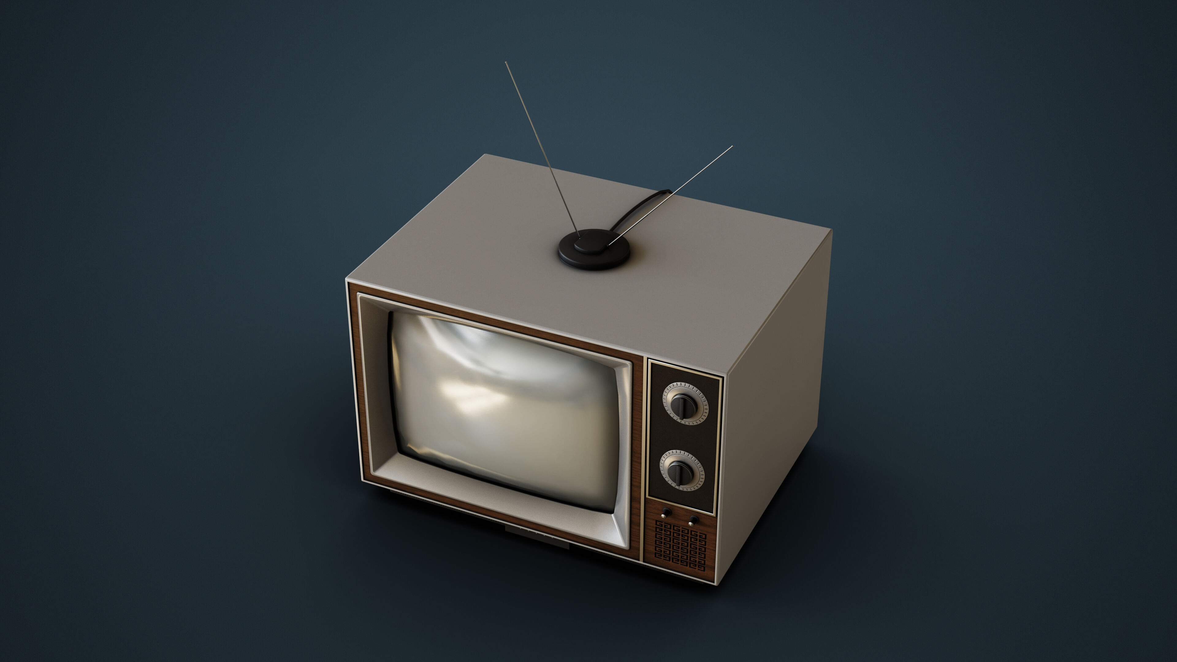 Classic Television Low-poly 3D model_2