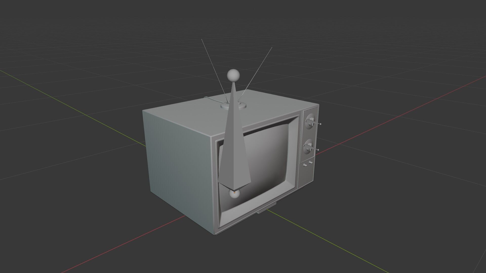 Classic Television Low-poly 3D model_7