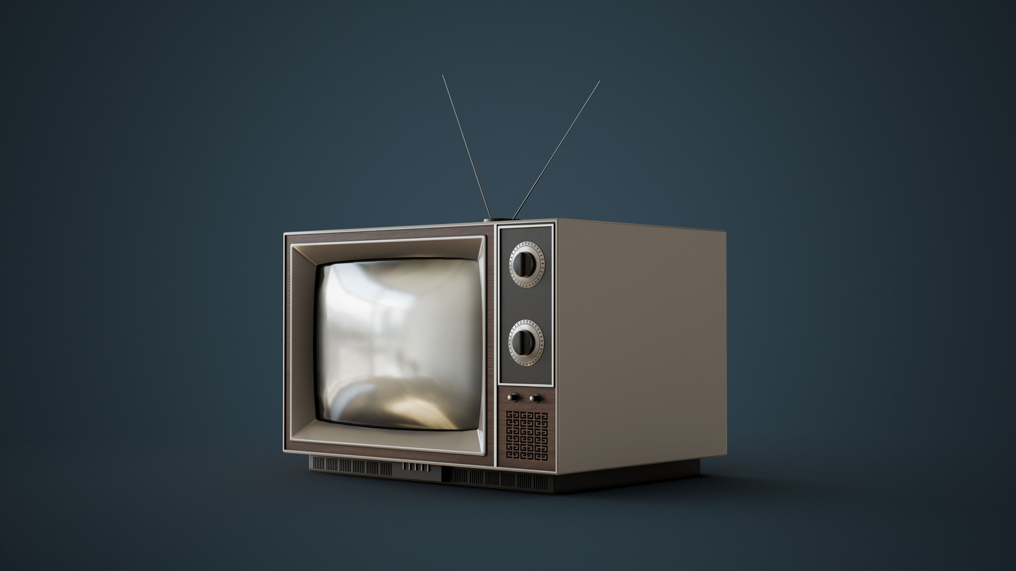 Classic Television Low-poly 3D model_3