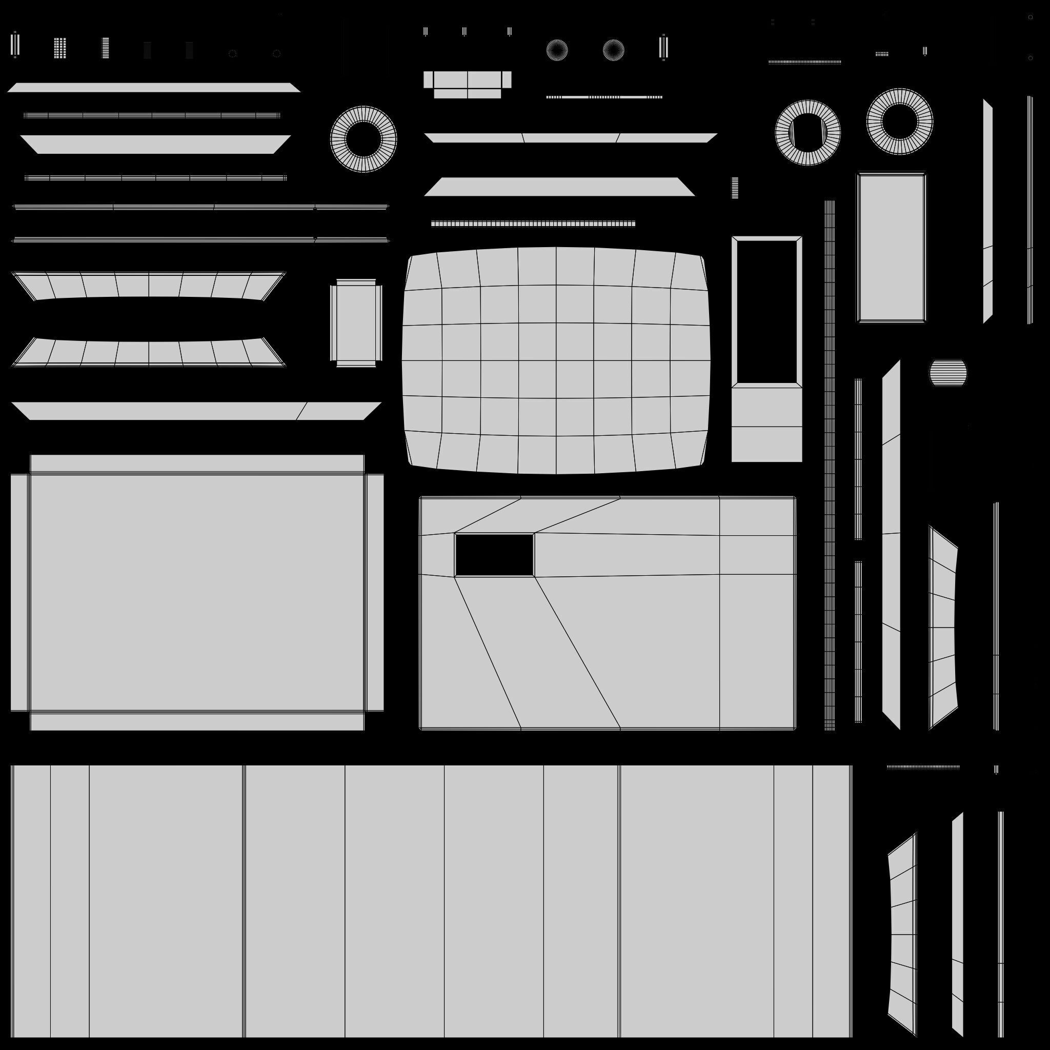 Classic Television Low-poly 3D model_9