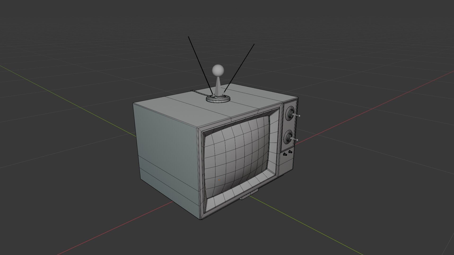 Classic Television Low-poly 3D model_8