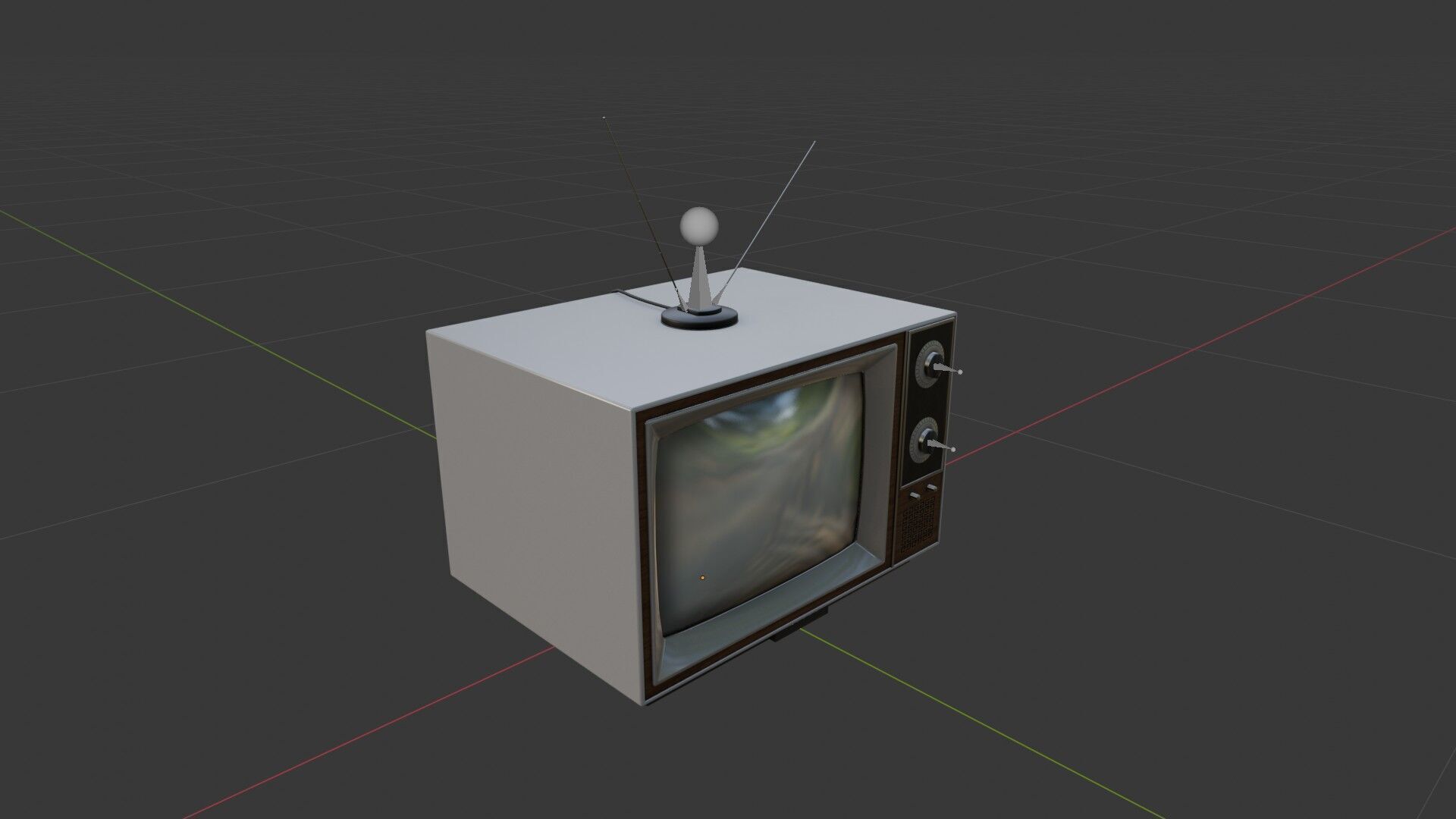 Classic Television Low-poly 3D model_6