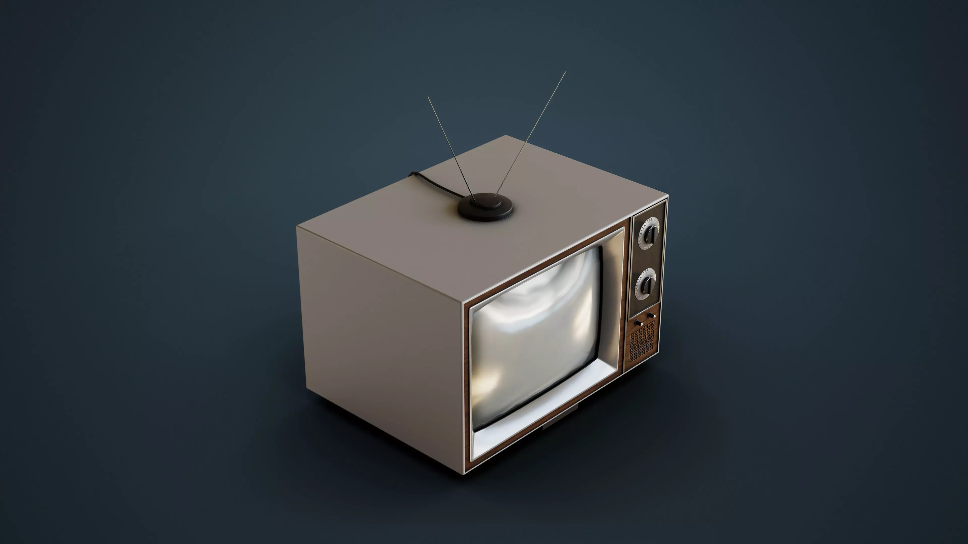 Classic Television Low-poly 3D model_1
