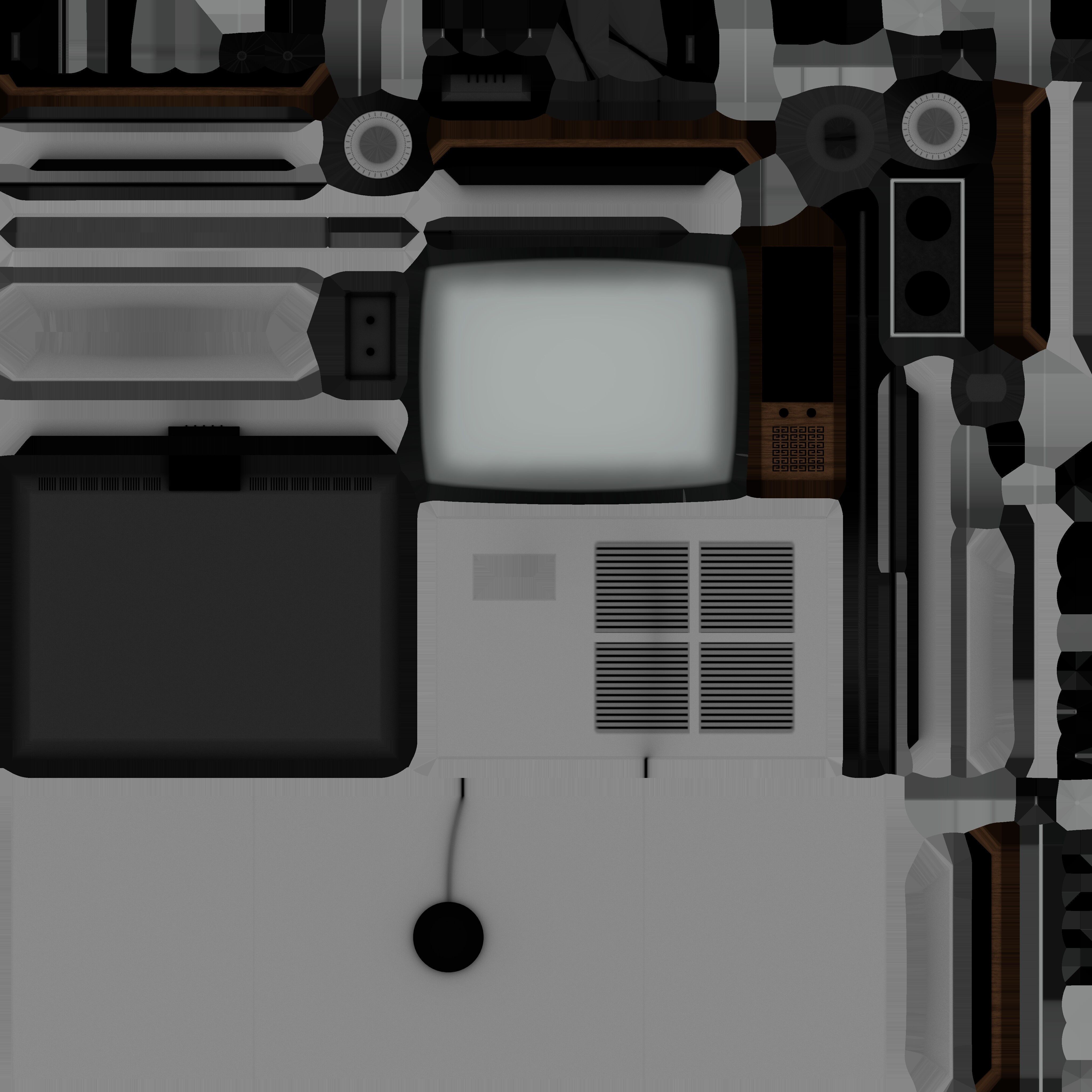 Classic Television Low-poly 3D model_10