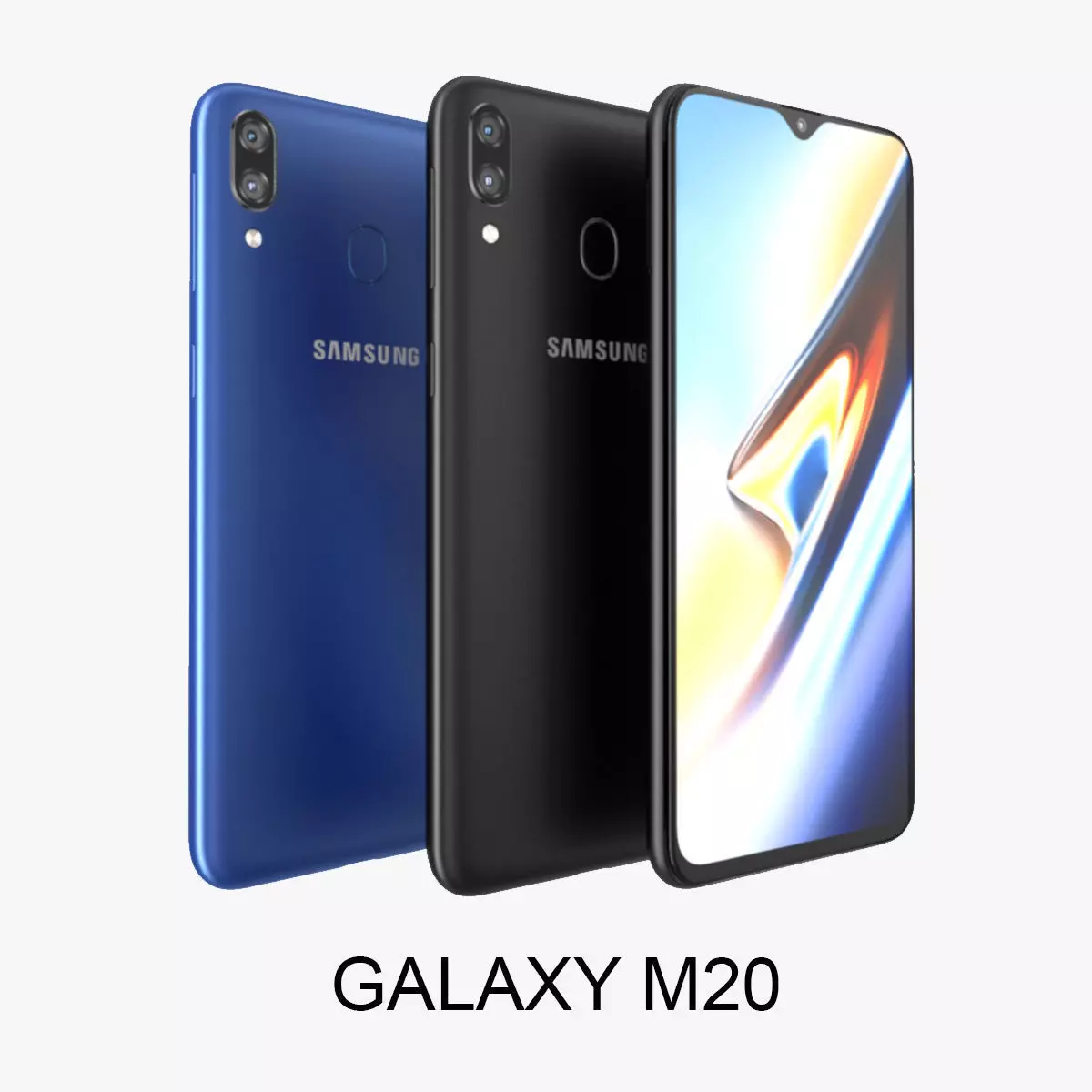 Samsung Galaxy M20 Black - Blu 3D model_0