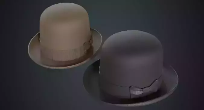 Bowler Hat 2A Low-poly 3D model