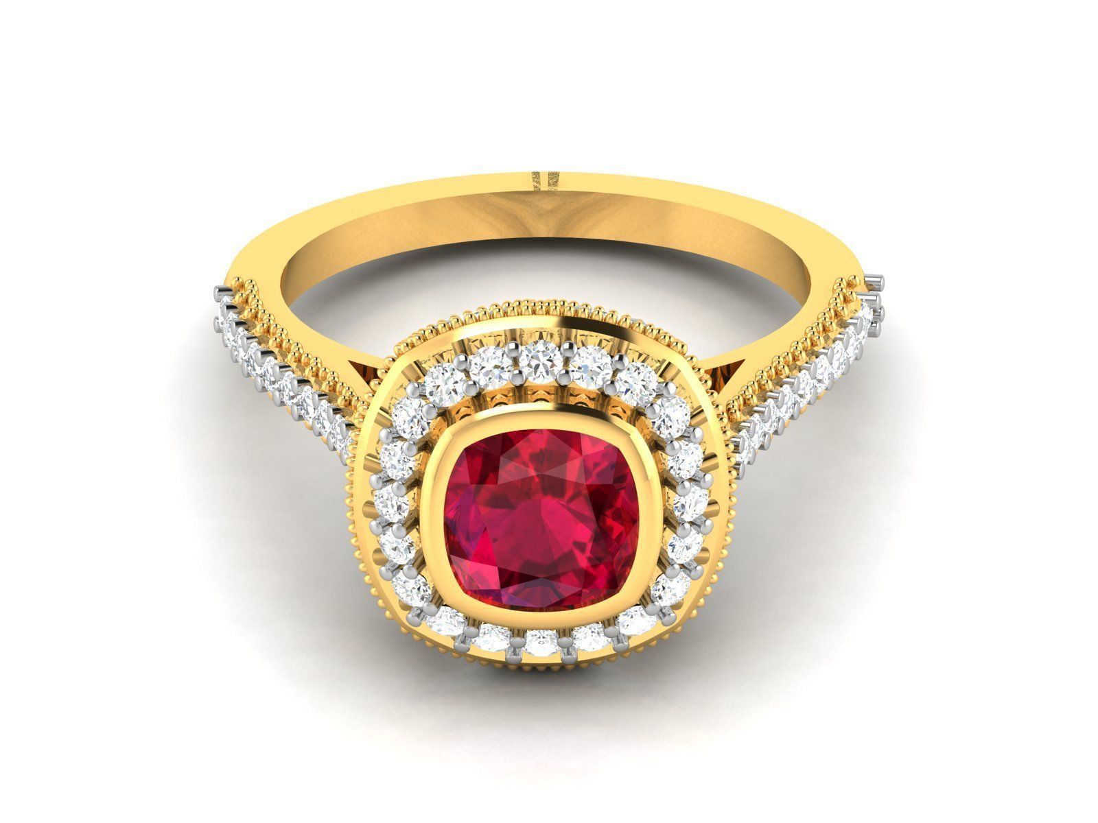 Solitaire ring 3dm stl render detail 3D print model 3D print model_11