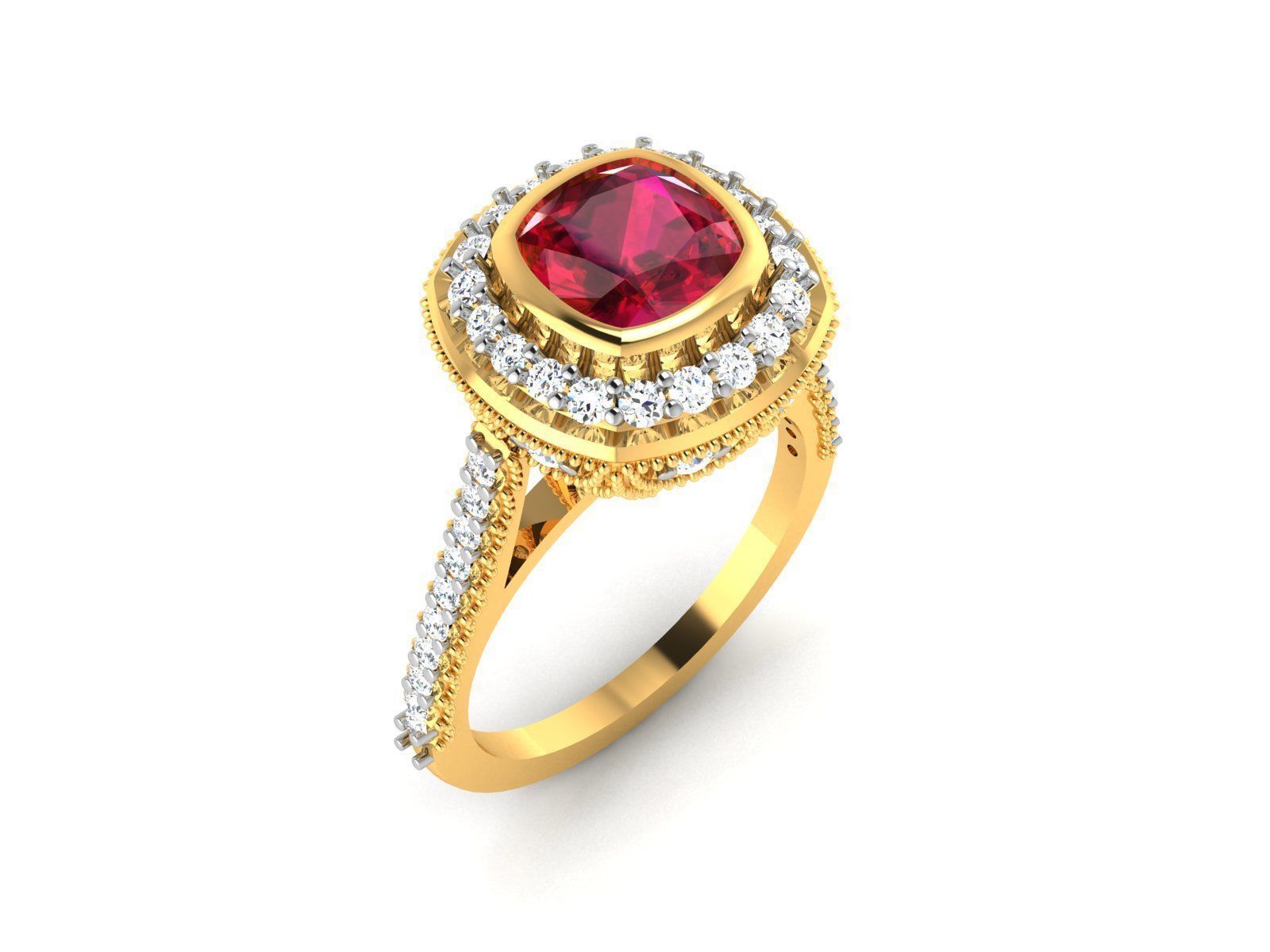 Solitaire ring 3dm stl render detail 3D print model 3D print model_5