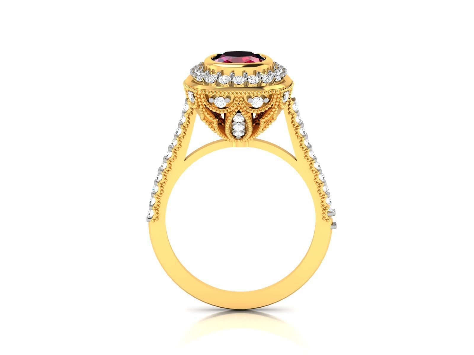 Solitaire ring 3dm stl render detail 3D print model 3D print model_8