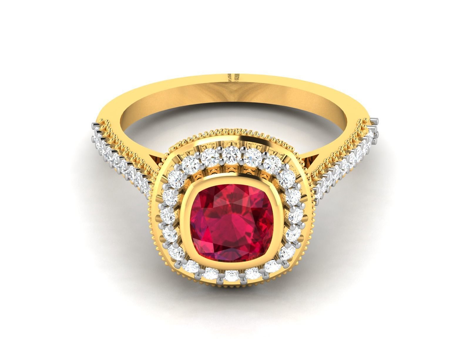 Solitaire ring 3dm stl render detail 3D print model 3D print model_12