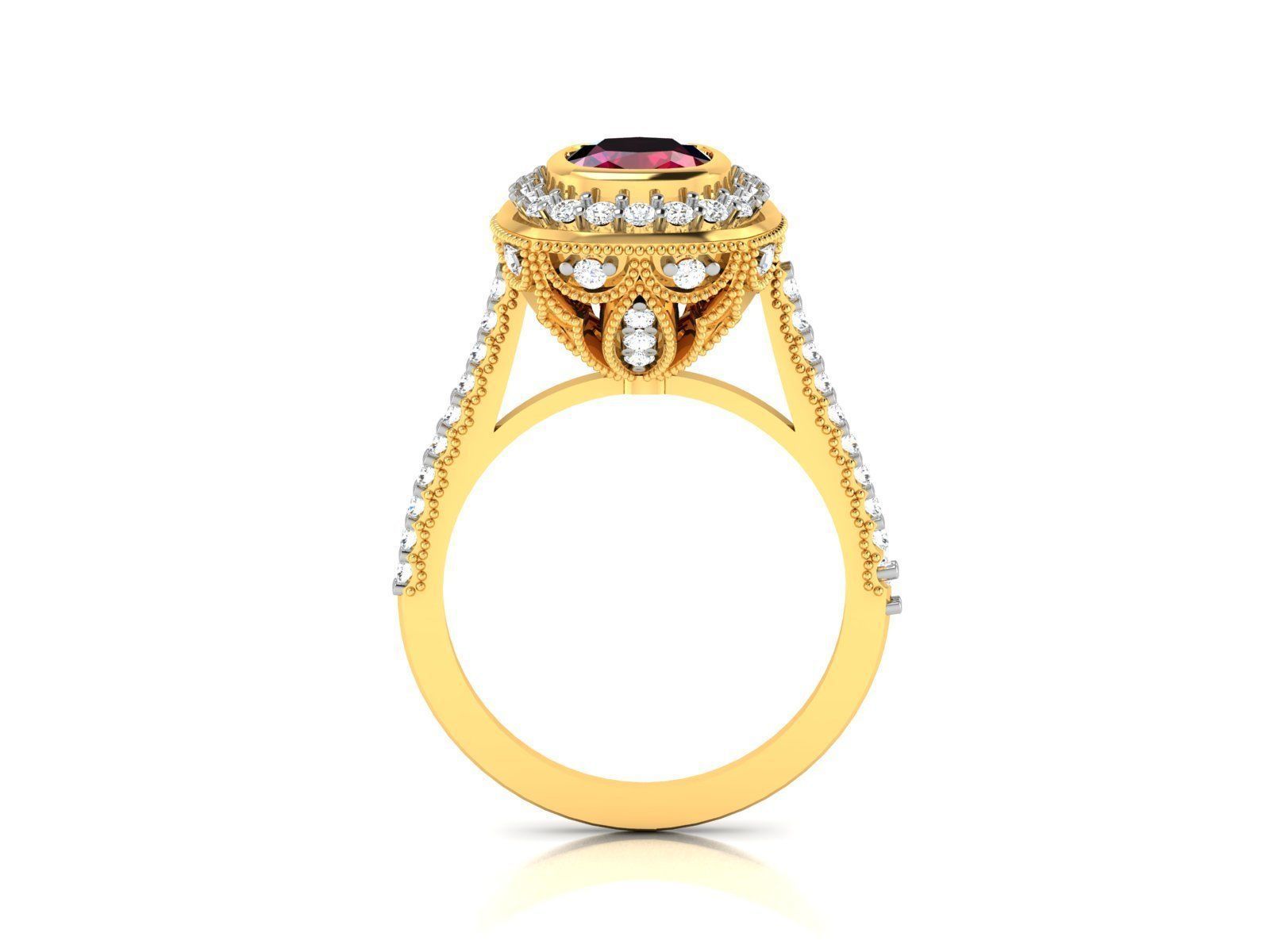 Solitaire ring 3dm stl render detail 3D print model 3D print model_7