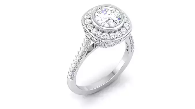 Solitaire ring 3dm stl render detail 3D print model