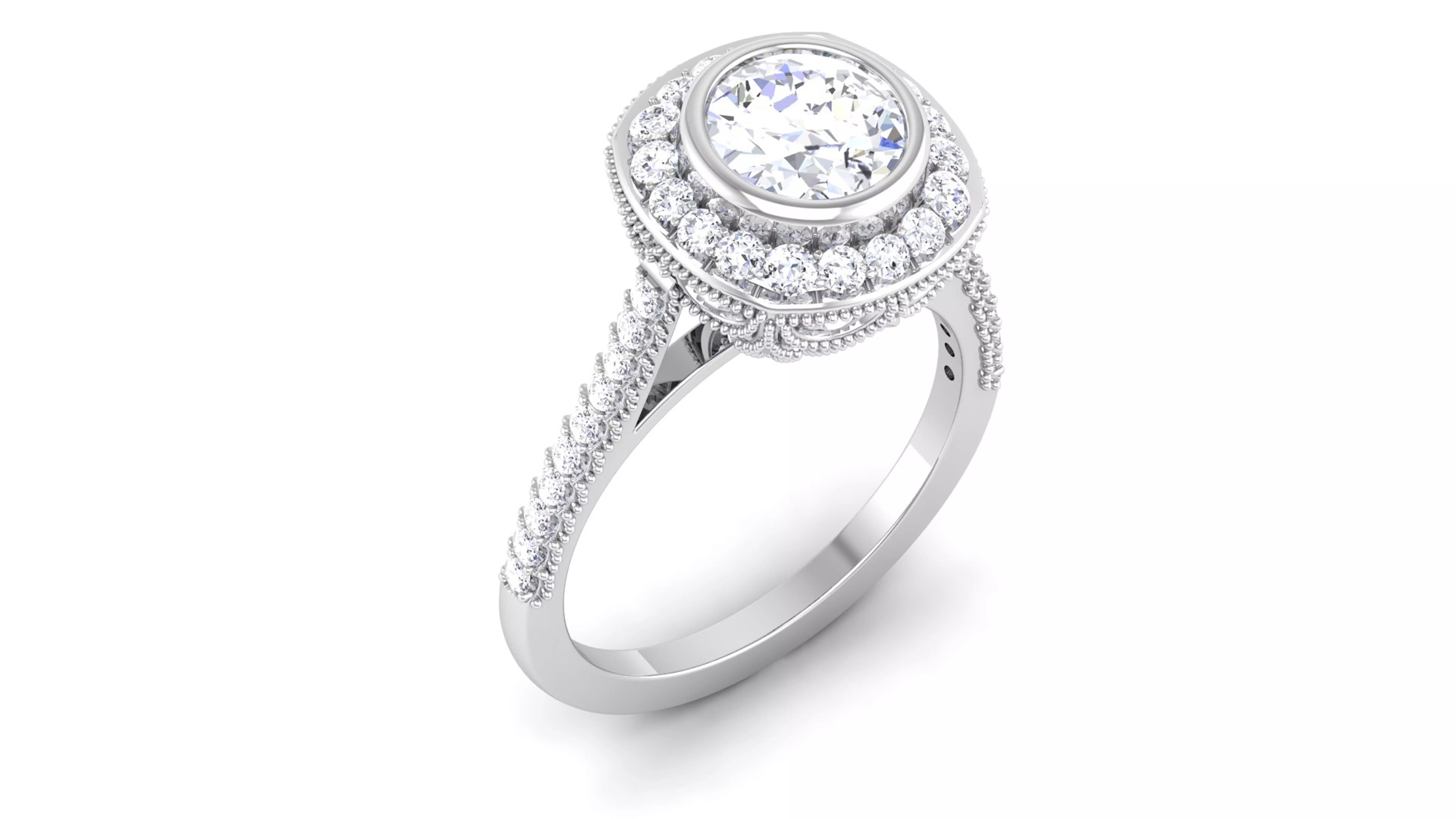 Solitaire ring 3dm stl render detail 3D print model 3D print model_0