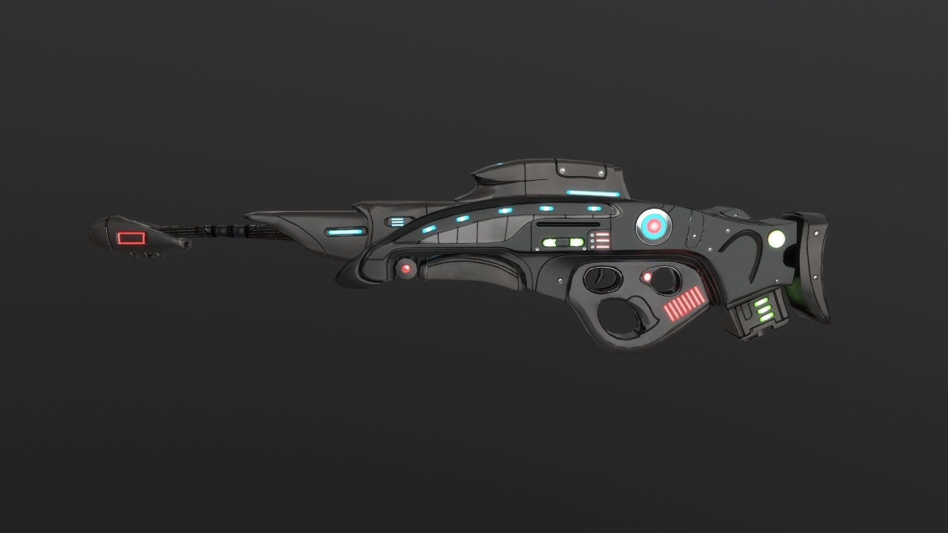 SCI FI GUN 2 Low-poly 3D model_1