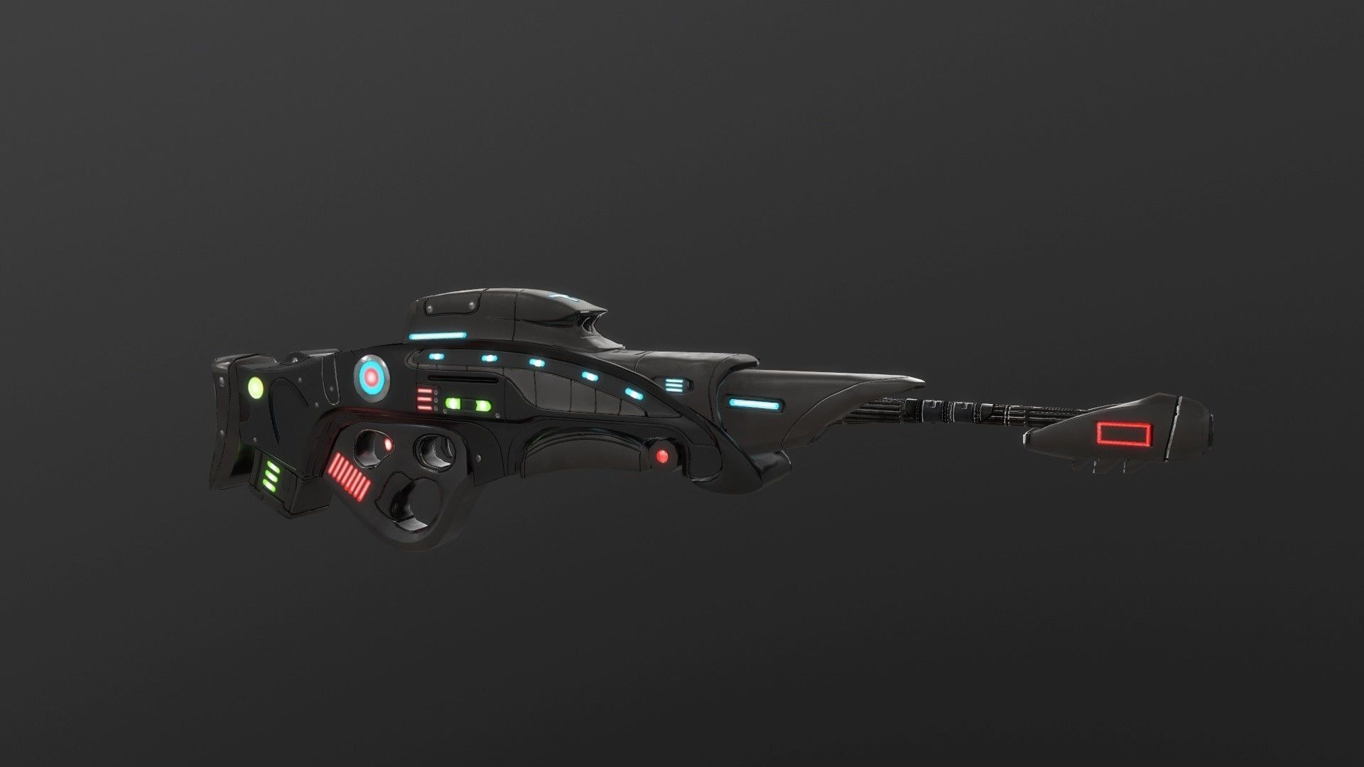 SCI FI GUN 2 Low-poly 3D model_3