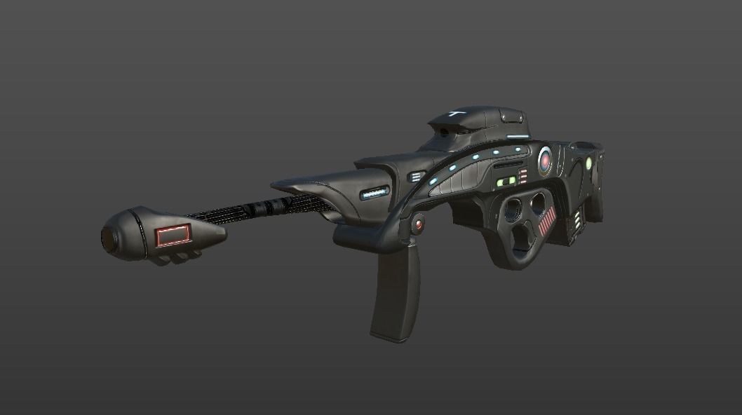 SCI FI GUN 2 Low-poly 3D model_5