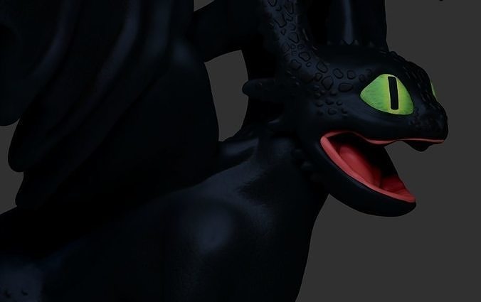 Toothless how to train your dragon statue 3D print model