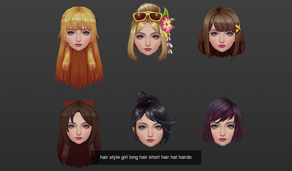 hair style long hair short hair hat hairdo collection _2