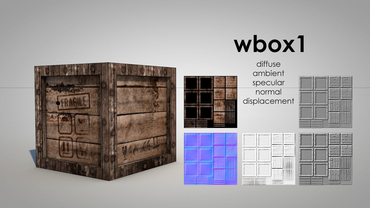 Game Ready Wooden Boxes Low-poly 3D model_6