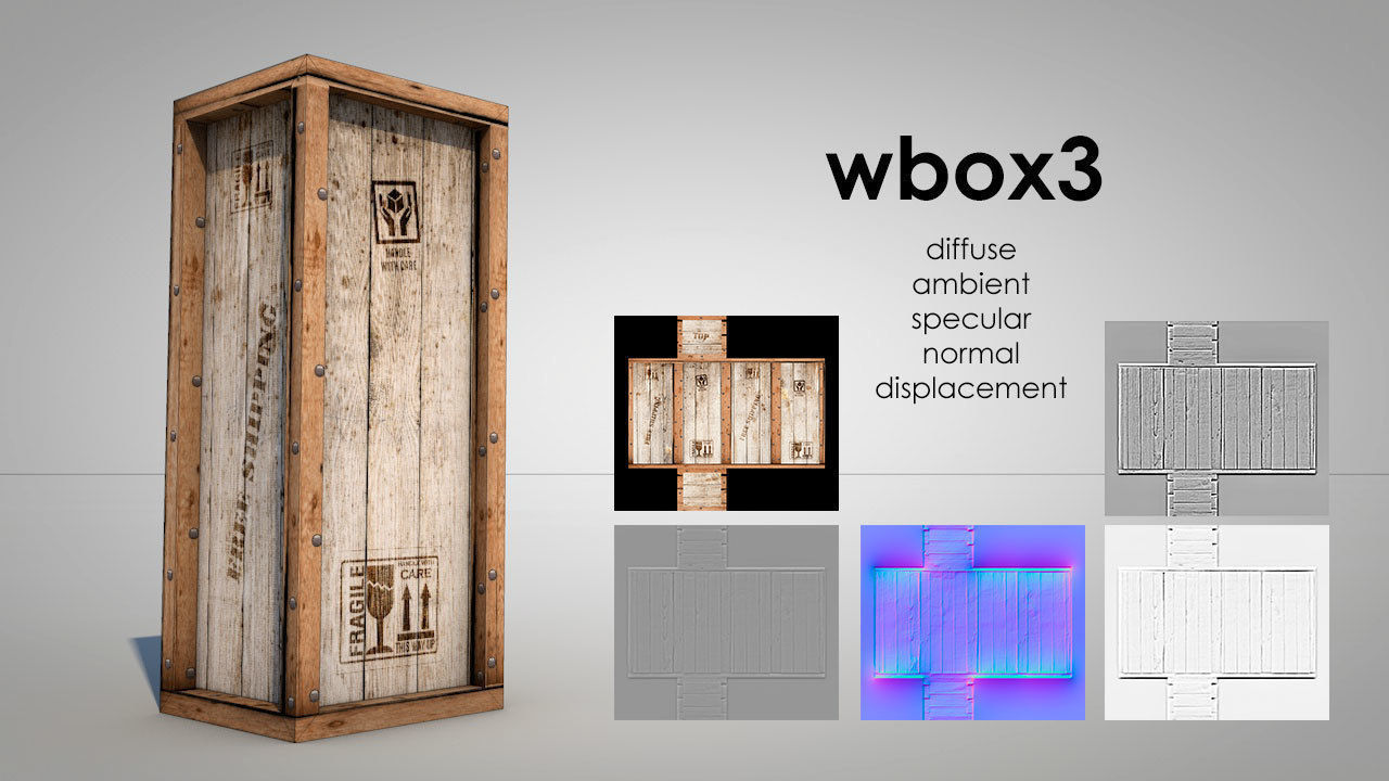 Game Ready Wooden Boxes Low-poly 3D model_10