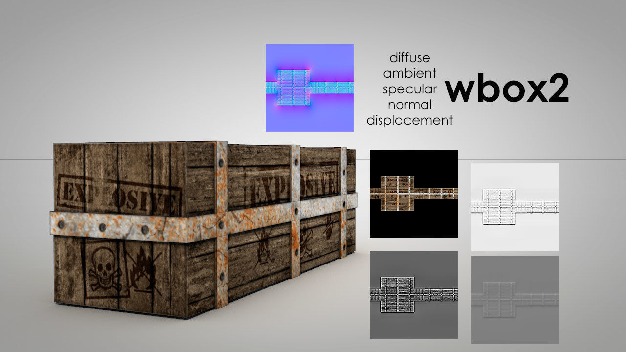Game Ready Wooden Boxes Low-poly 3D model_8