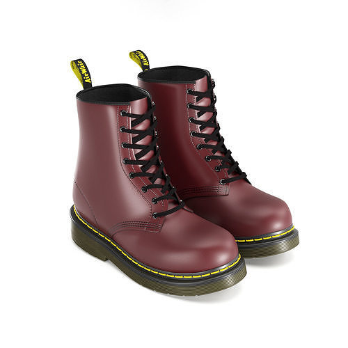 dr martens 1460 burgundy 3D model