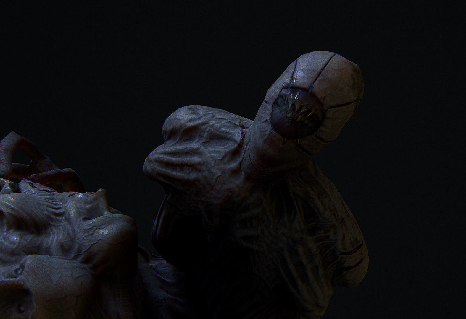 THe leach Horror monster Animated  Low-poly 3D model_6