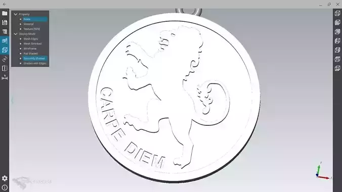 Lion Pendant CARPE DIEM Quote 3D print model