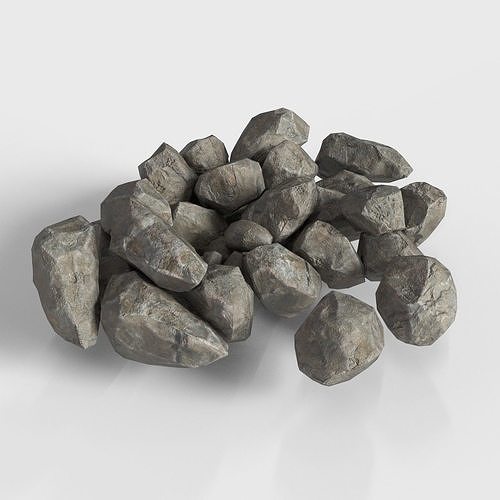 Stone Rock set PBR Low-poly 3D model