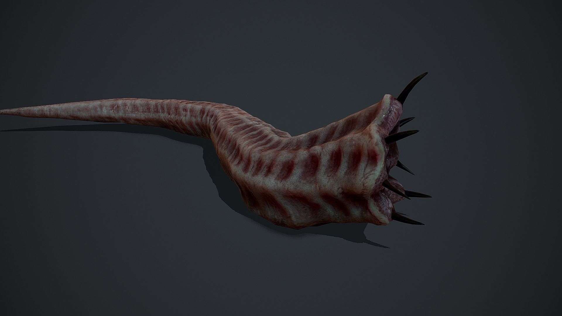 Creepy Flesh worm Animated PBR Low-poly 3D model_5