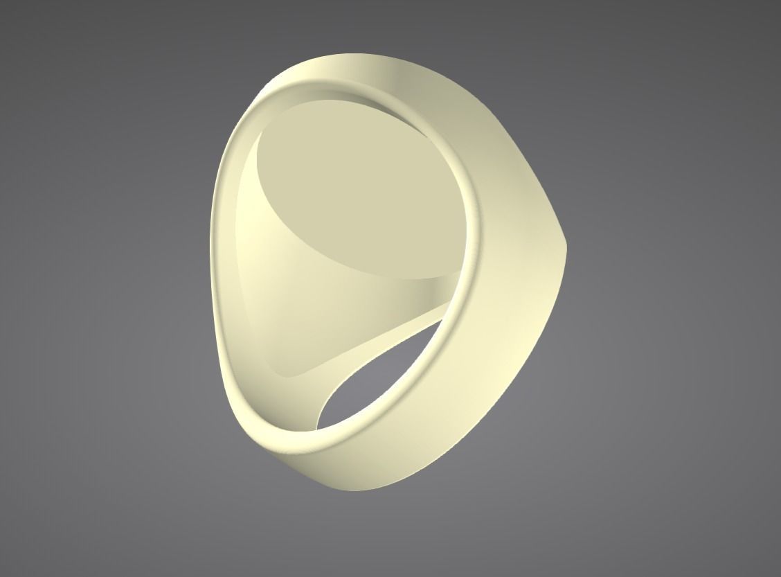 Oval Signet Ring 3D print model_3