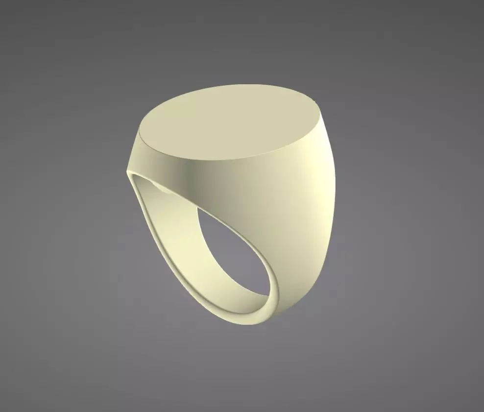 Oval Signet Ring 3D print model_0