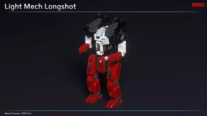 Light Mech Longshot Low-poly 3D model