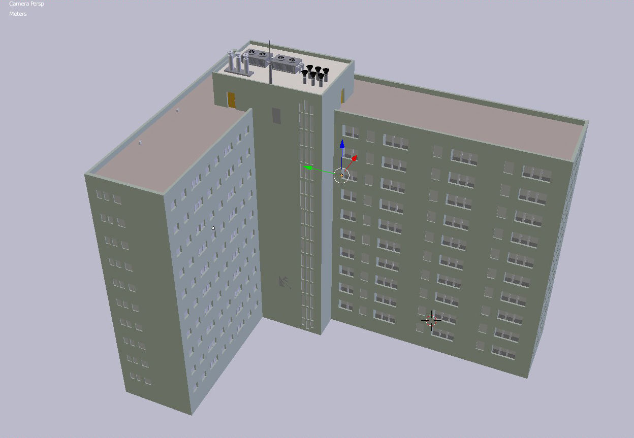 City appartment block 3D model_4