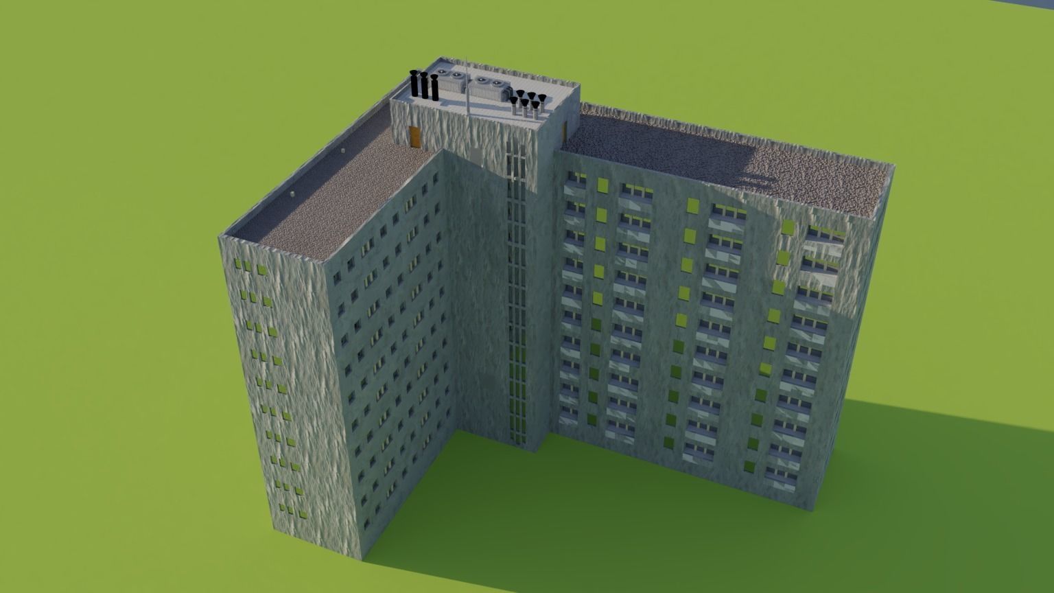City appartment block 3D model_3
