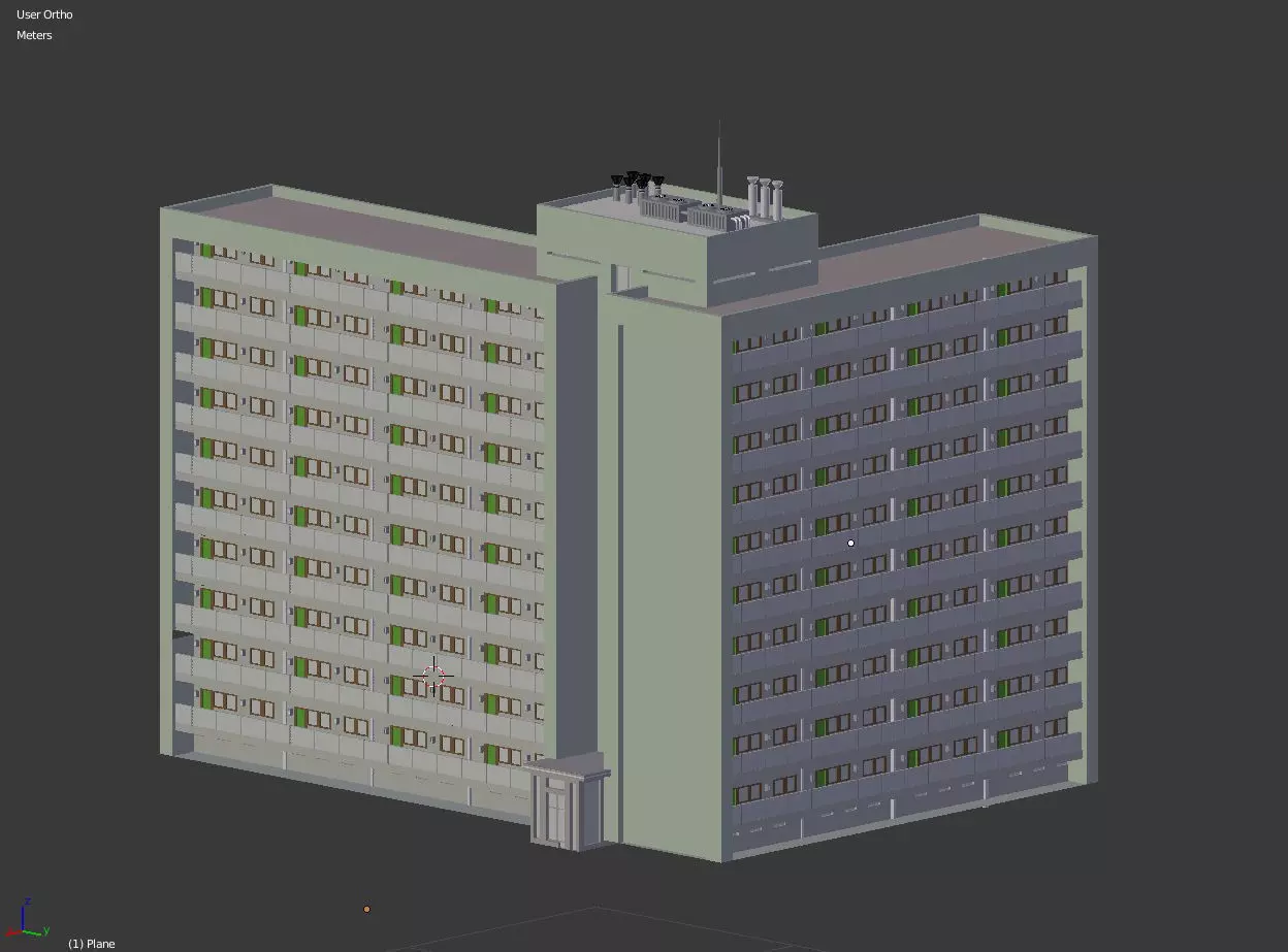 City appartment block 3D model_0
