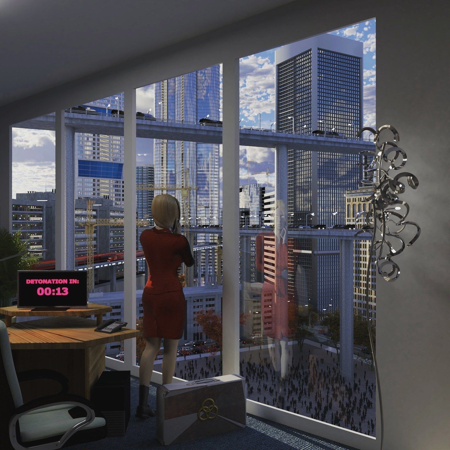 City appartment block 3D model_1