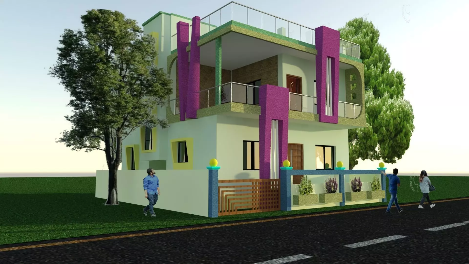 Exterior house design in hyderabad 3D print model