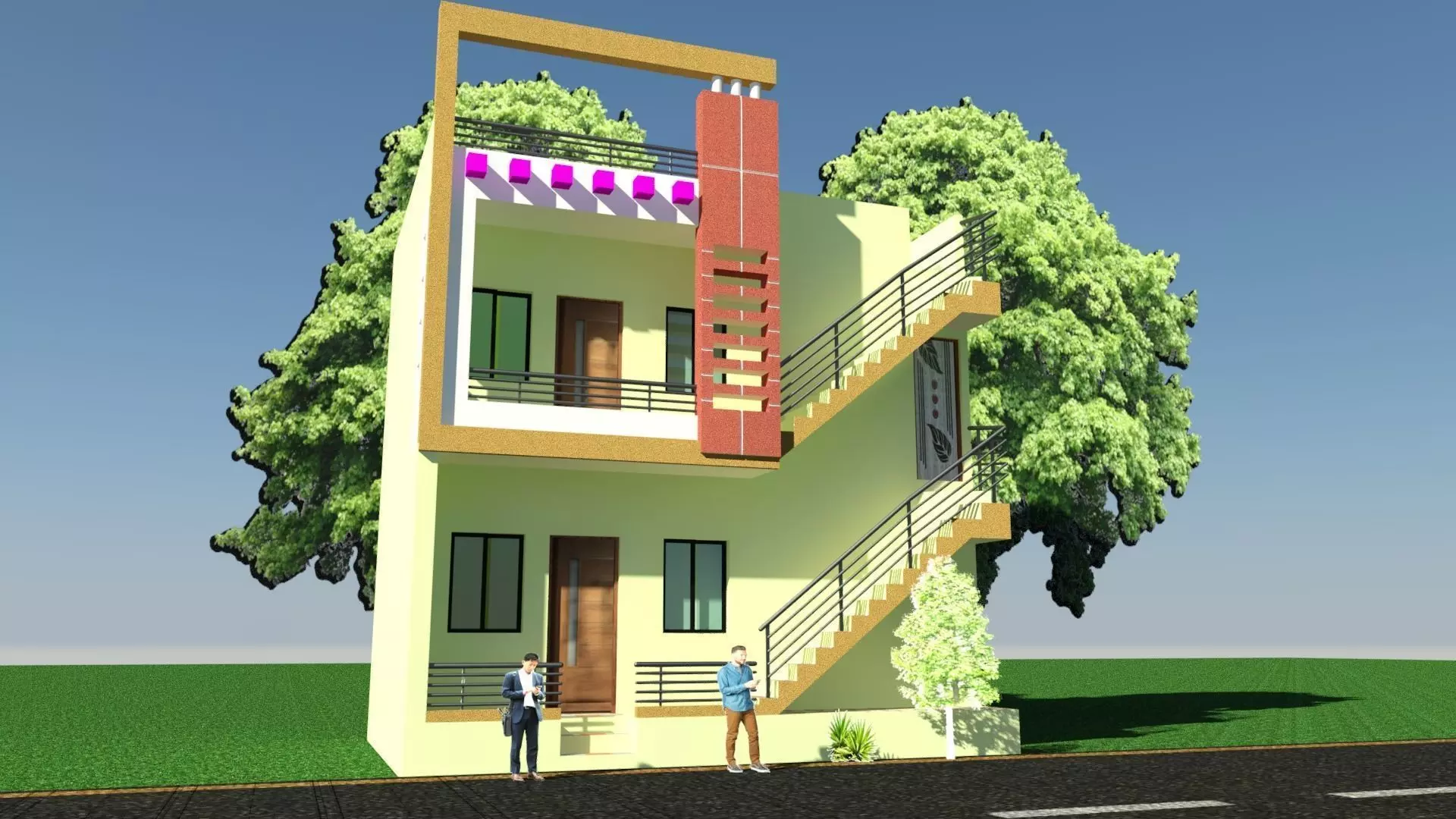 Exterior house design in india 3D print model