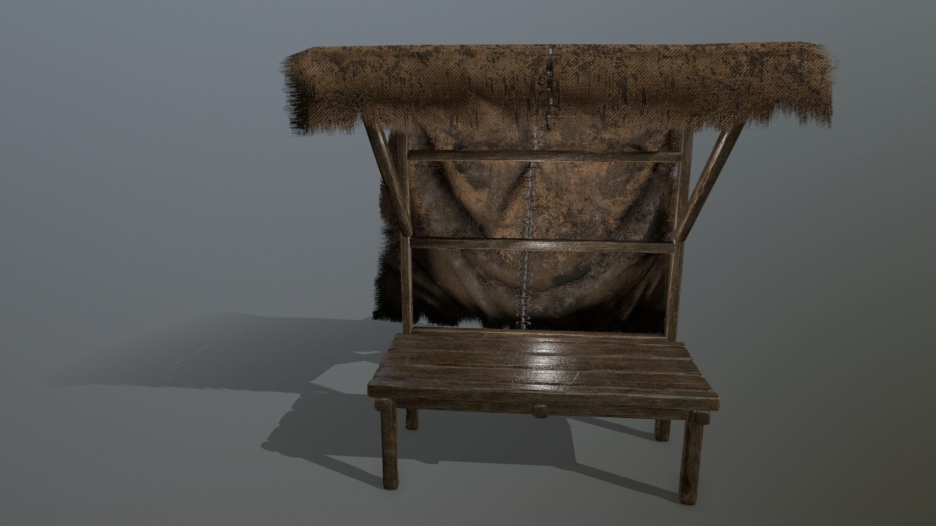 market  bench 1 Low-poly 3D model_9