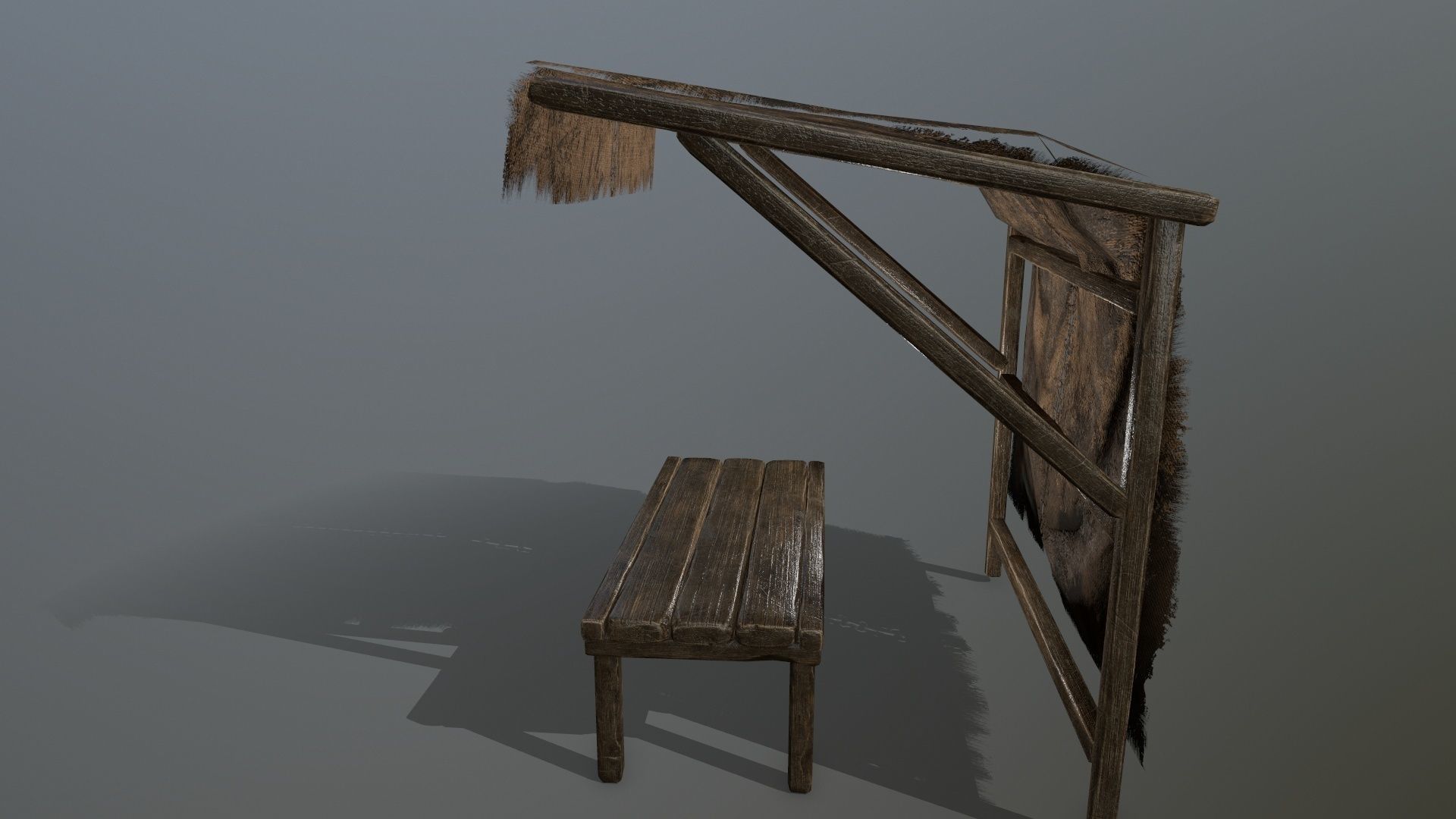 market  bench 1 Low-poly 3D model_7
