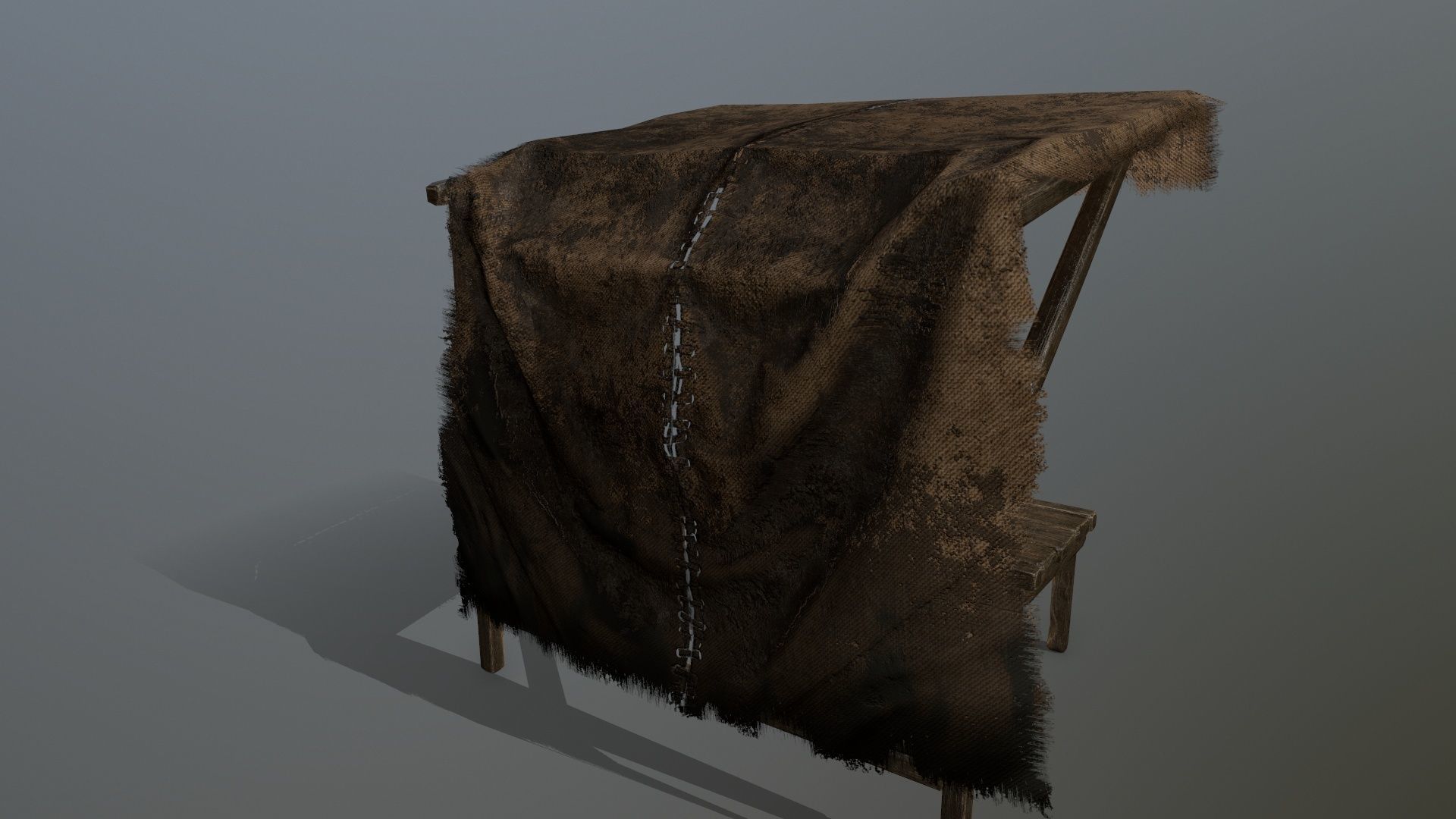 market  bench 1 Low-poly 3D model_4