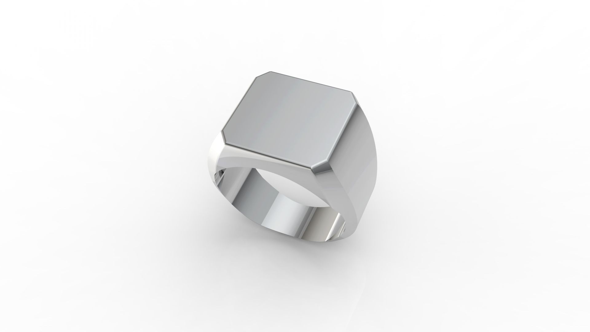 Ring AN octagonal signet in sterling silver 3D print model_5