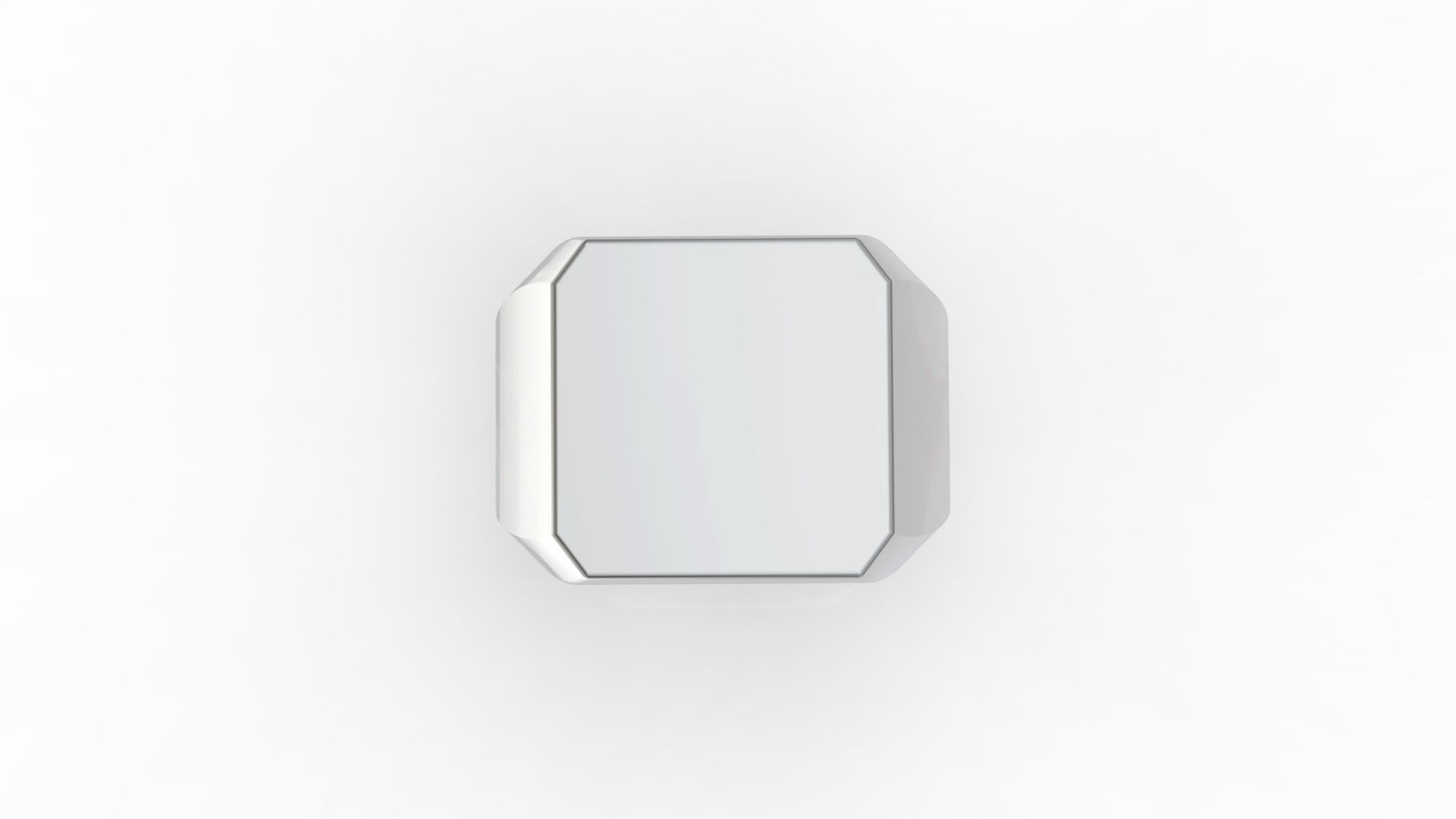 Ring AN octagonal signet in sterling silver 3D print model_4