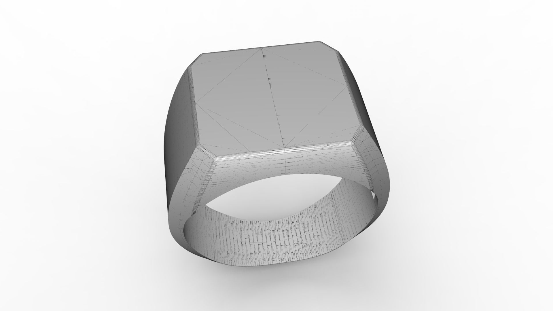 Ring AN octagonal signet in sterling silver 3D print model_6