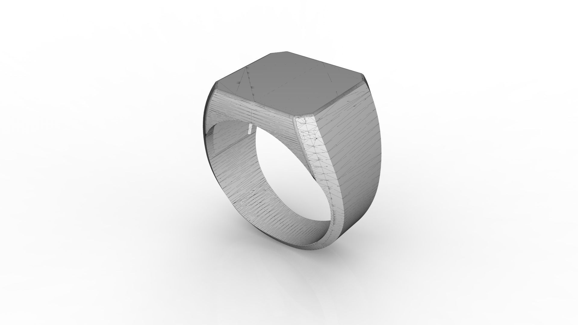 Ring AN octagonal signet in sterling silver 3D print model_7
