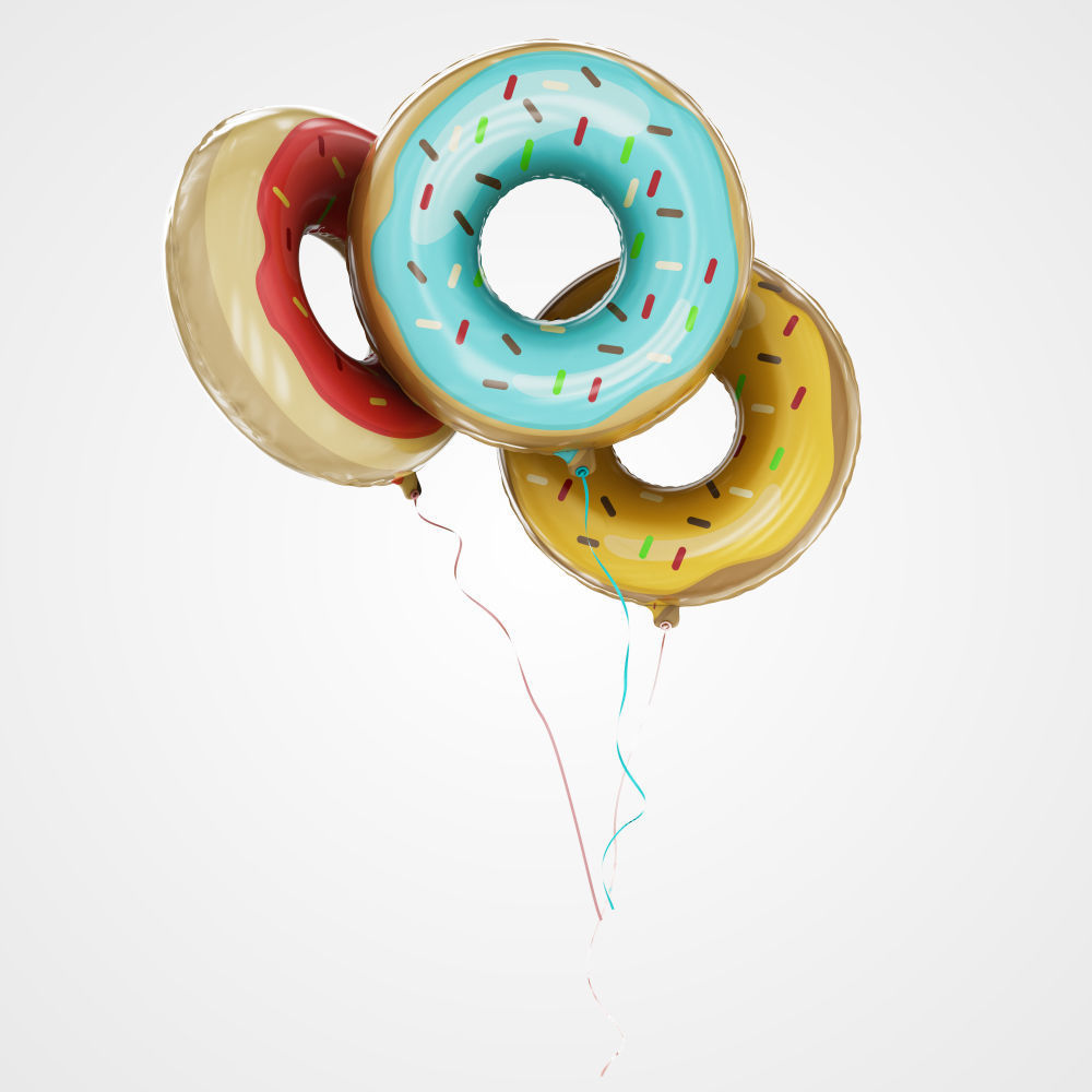 Balloons in different shapes 3D model_12