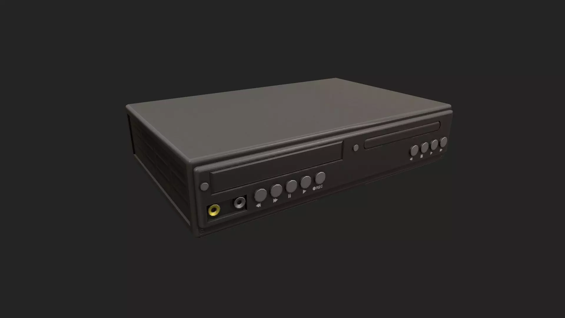 Stylized VCR DVD Combo Low-poly 3D model_0